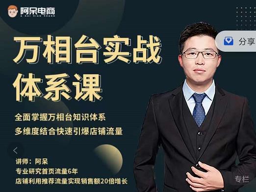 阿呆-万相台实战体系课,帮您全面掌握万相台知识体系